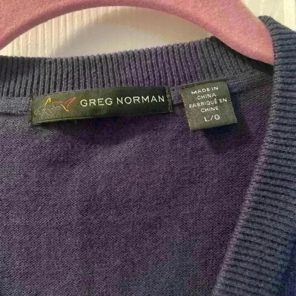 Greg Norman golf vest, Argyle pattern, 100% cotton size large - Picture 2 of 4